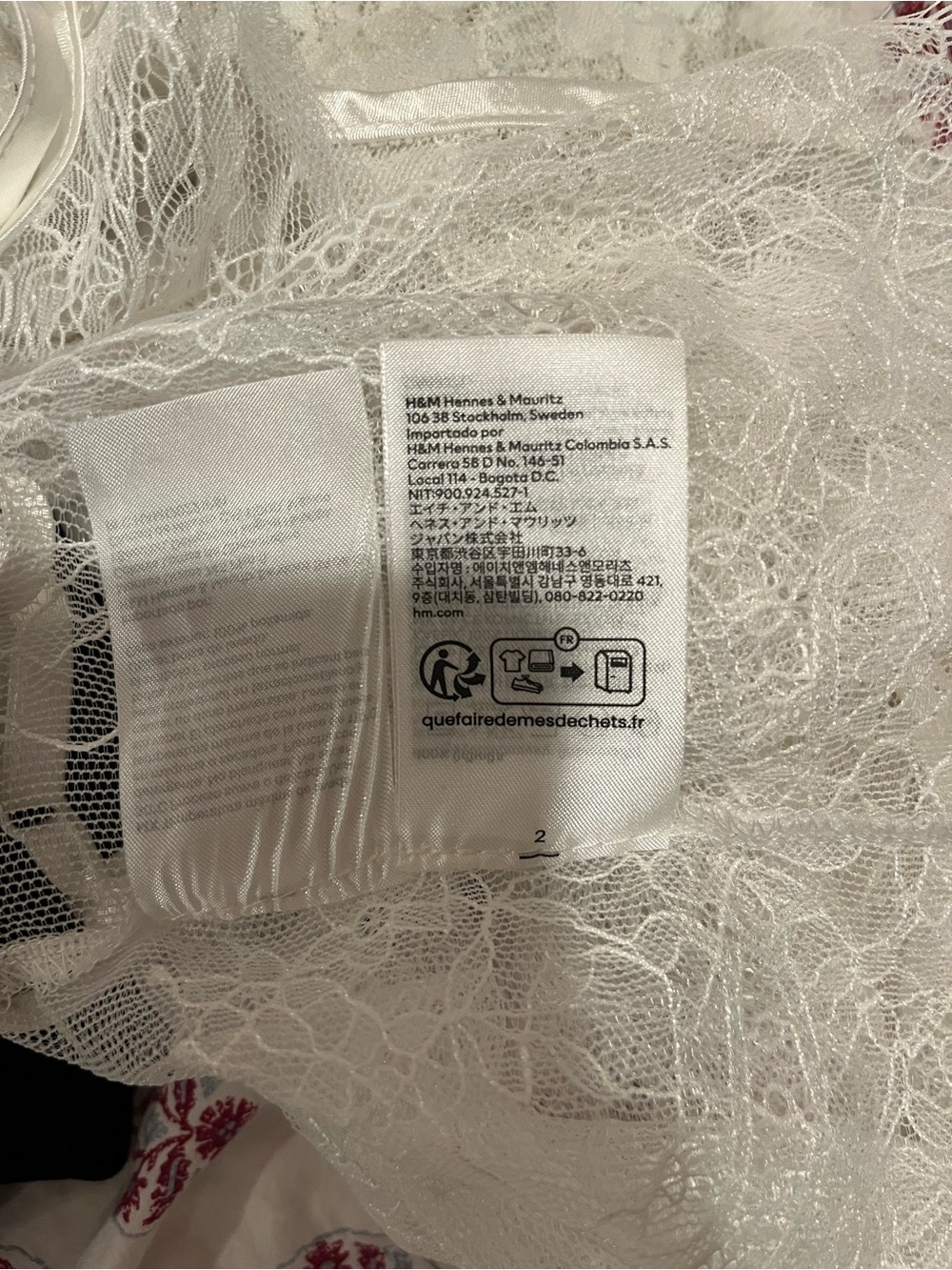H&M White Lace Chemise with Delicate Floral Mesh